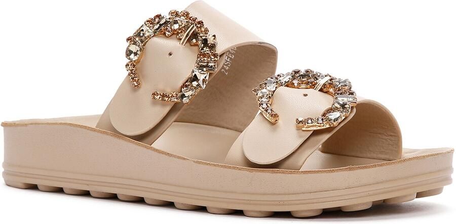 DERIMOD Muiltjes Imitation Leren Muiltjes With Rhinestone Details - Foto 4