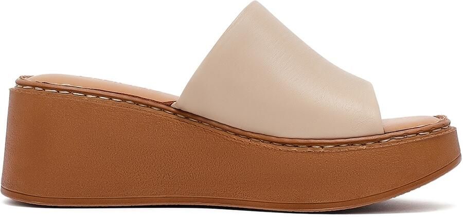 DERIMOD Muiltjes Met Sleehak Leren Wedge