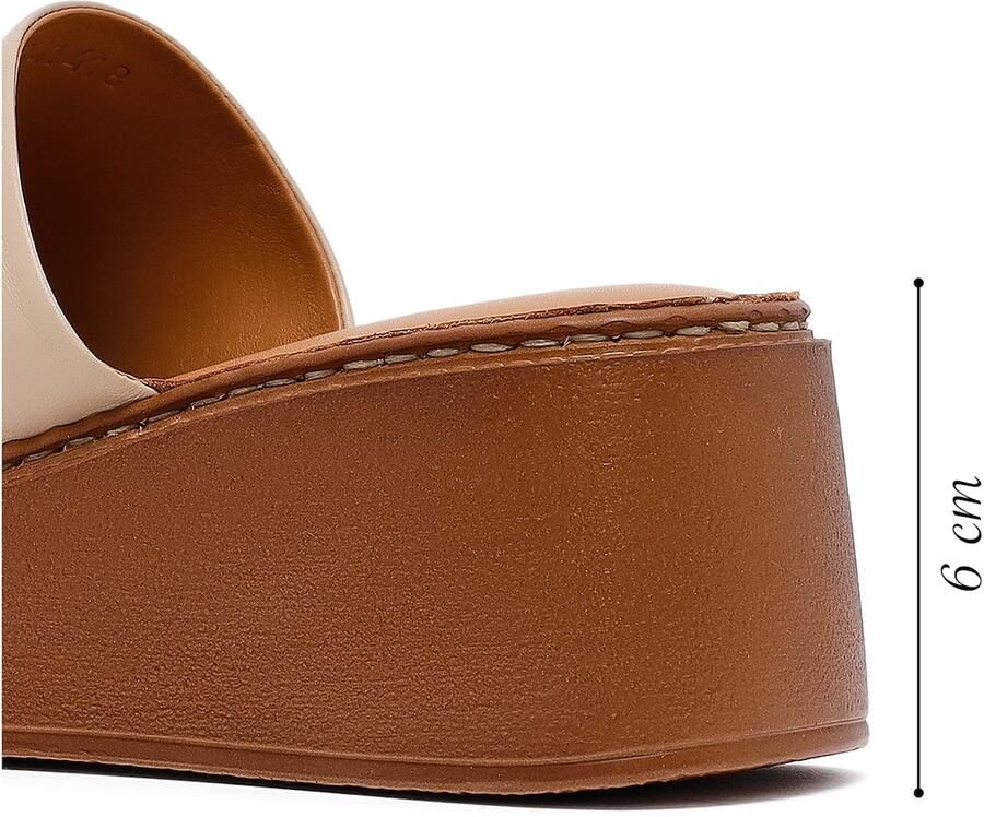 DERIMOD Muiltjes Met Sleehak Leren Wedge - Foto 6