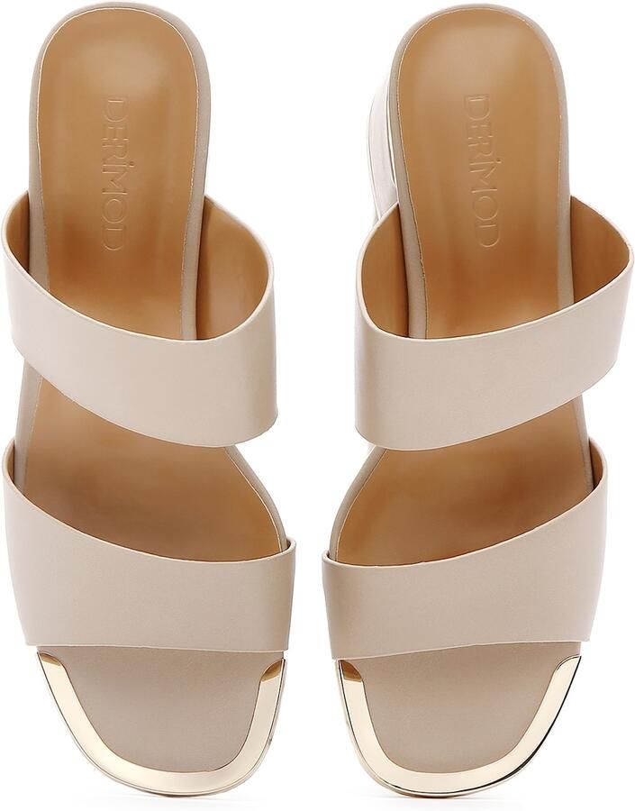 DERIMOD Muiltjes Met Middelhoge Hak Imitation Leren Mid Heel - Foto 3