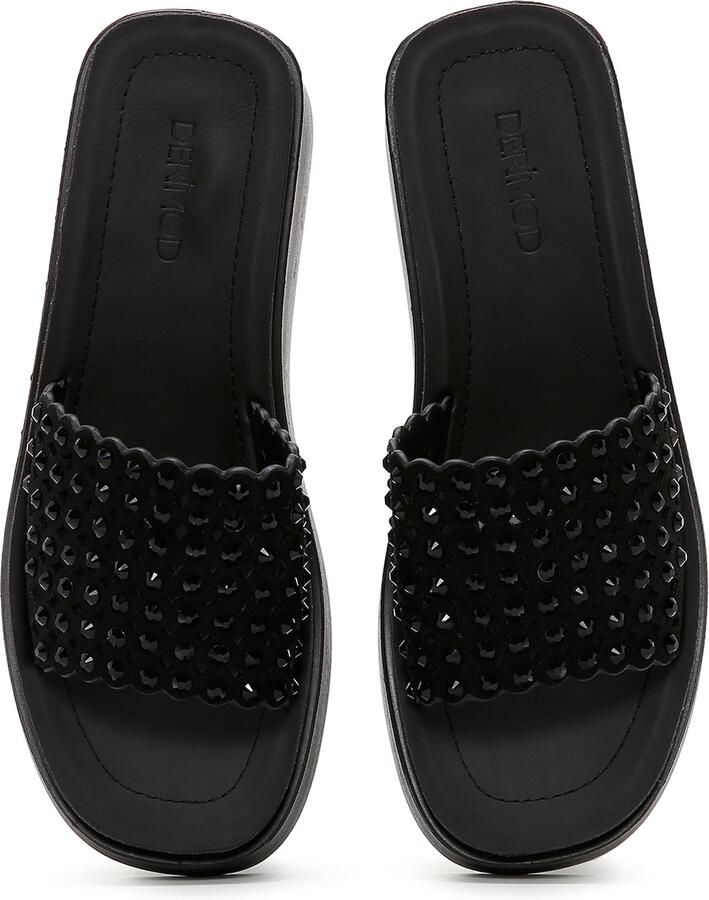 DERIMOD Muiltjes Imitation Leren Muiltjes With Rhinestone Details - Foto 3