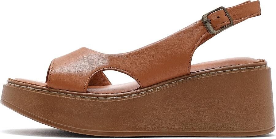 DERIMOD Sandalen Met Sleehak Leren Wedge