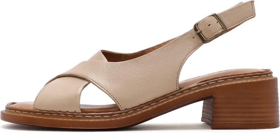 DERIMOD Sandalen Met Middelhoge Hak Leren Mid Heel