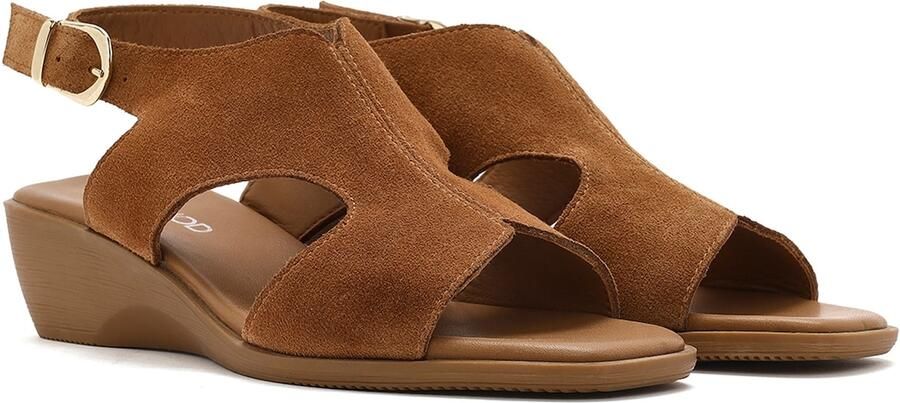 DERIMOD Sandalen Met Lage Sleehak Suède Low Wedge - Foto 4