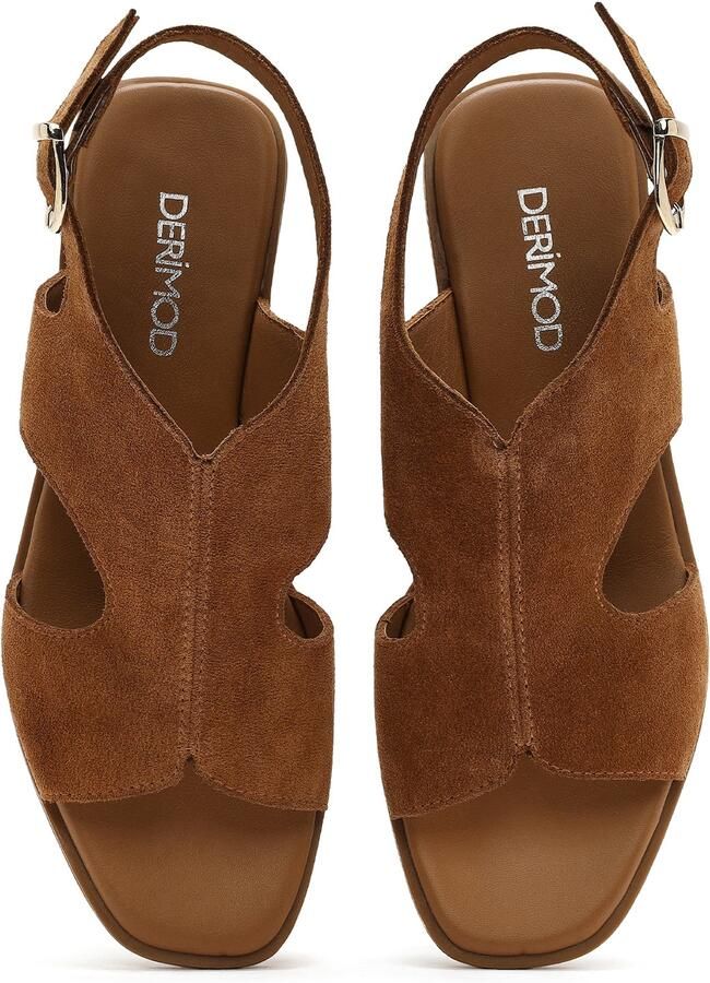 DERIMOD Sandalen Met Lage Sleehak Suède Low Wedge - Foto 2