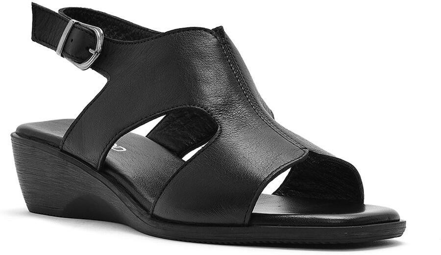 DERIMOD Sandalen Met Lage Sleehak Leren Low Wedge