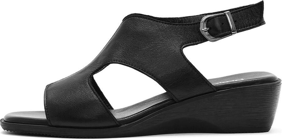 DERIMOD Sandalen Met Lage Sleehak Leren Low Wedge - Foto 3