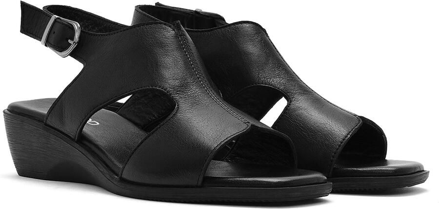 DERIMOD Sandalen Met Lage Sleehak Leren Low Wedge - Foto 4