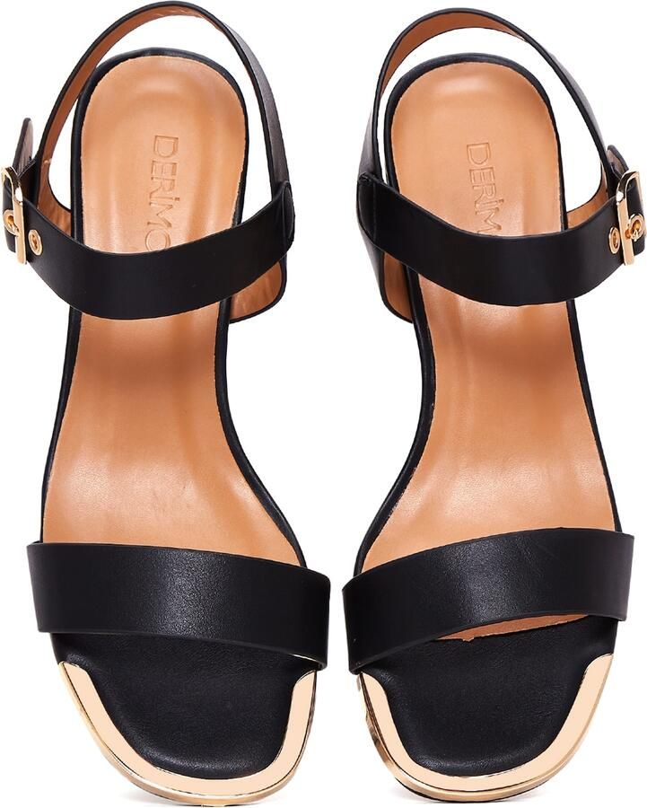 DERIMOD Sandalen Met Middelhoge Hak Imitation Leren Mid Heel - Foto 2