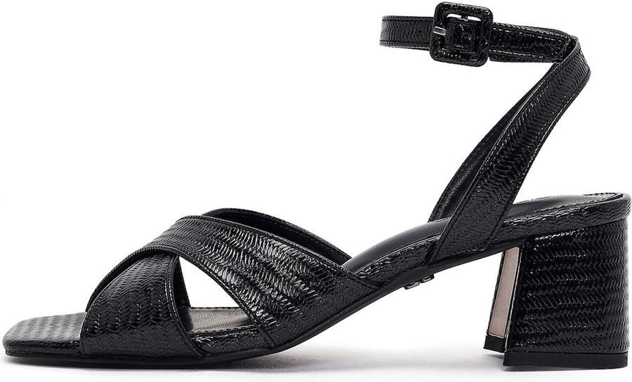 DERIMOD Sandalen Met Middelhoge Hak Imitation Leren Mid Heel