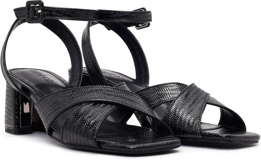 DERIMOD Sandalen Met Middelhoge Hak Imitation Leren Mid Heel - Foto 4
