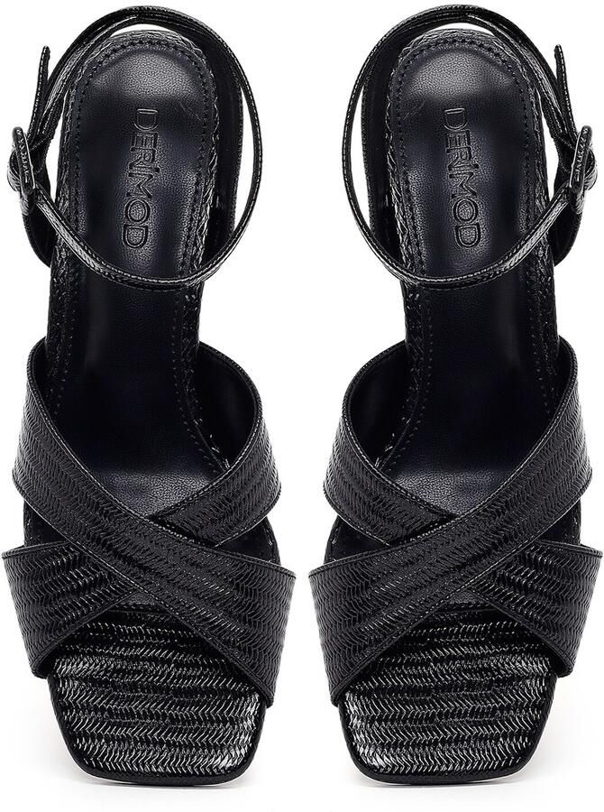DERIMOD Sandalen Met Middelhoge Hak Imitation Leren Mid Heel - Foto 2