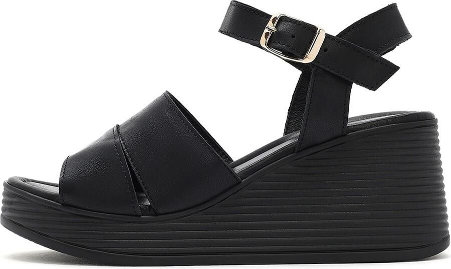 DERIMOD Sandalen Met Sleehak Leren Wedge