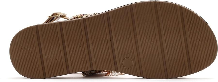 Derimod Sandalen met riem beige bruin goud - Foto 6