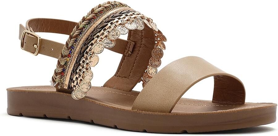 Derimod Sandalen met riem beige bruin goud - Foto 2