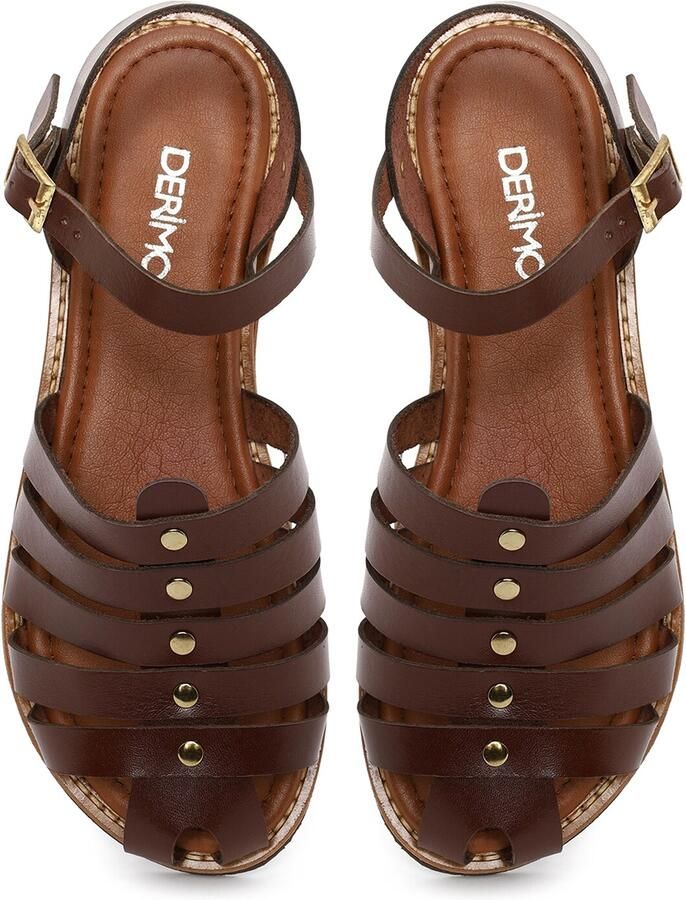 Derimod Sandalen met riem donkerbruin - Foto 2
