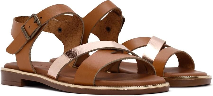 Derimod Sandalen met riem lichtbruin goud - Foto 4