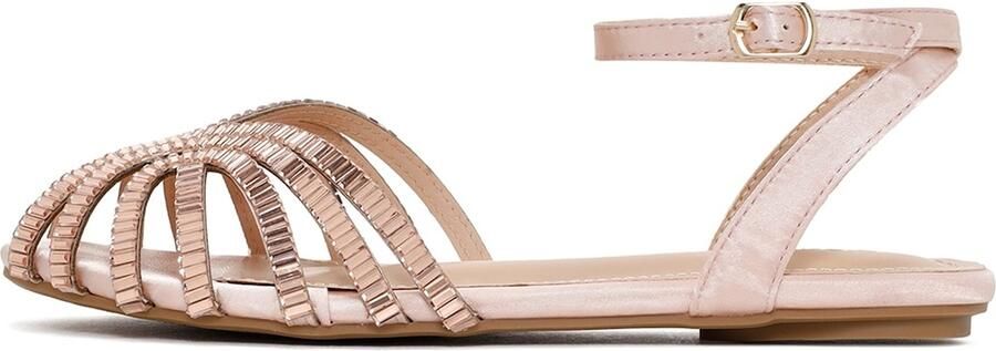 DERIMOD Sandalen Imitation Leren Sandalen With Rhinestone Details