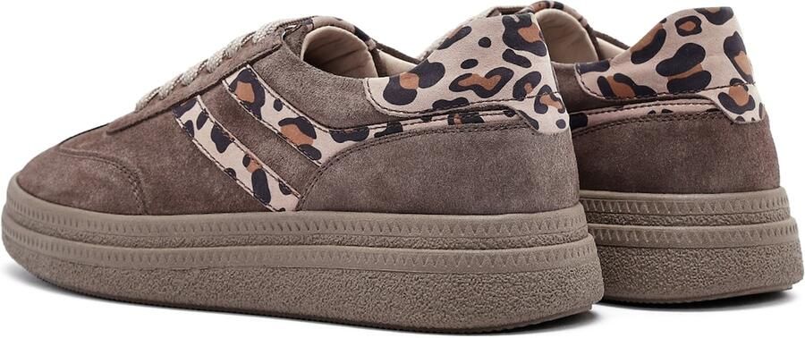 Derimod Sneakers laag taupe ombergrijs lichtbruin zwart - Foto 6