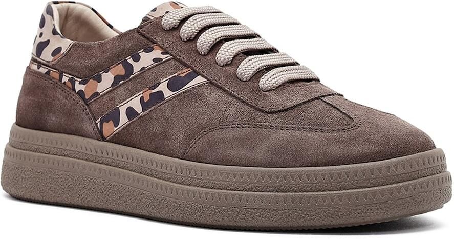 Derimod Sneakers laag taupe ombergrijs lichtbruin zwart - Foto 3