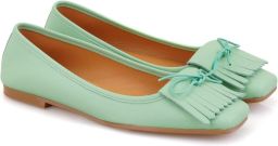 DESA Ballerina's Leer Groen Vrouwen Schoenpunt: Nez rond
