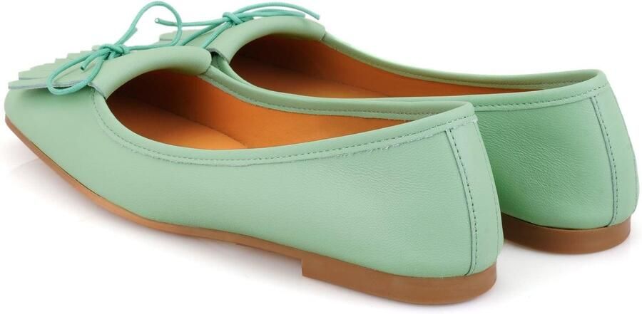 DESA Ballerina's Leer Groen Vrouwen Schoenpunt: Nez rond - Foto 4