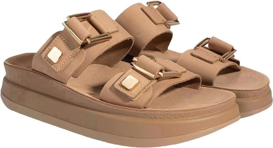 Desa Huisschoenen 'Keilrutschen' beige