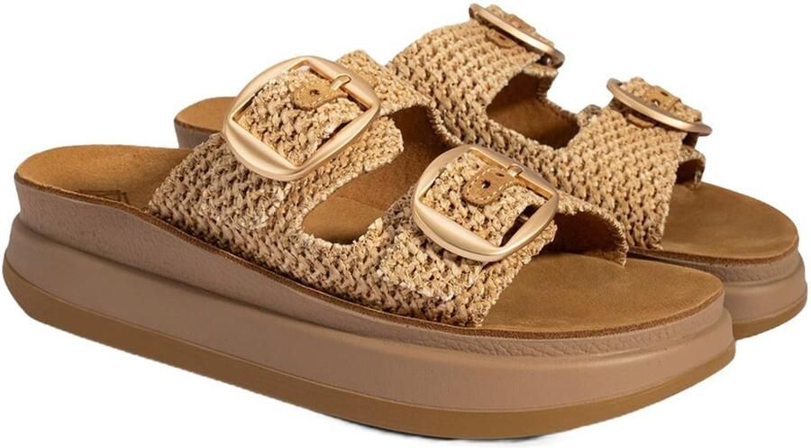 Desa Huisschoenen 'Keilrutschen' beige