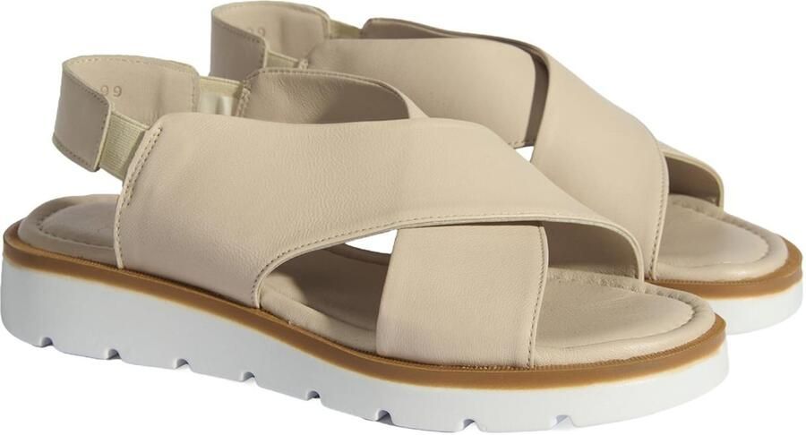 DESA Sandalen Leer Lichtbruin Vrouwen Schoenpunt: Nez ouvert