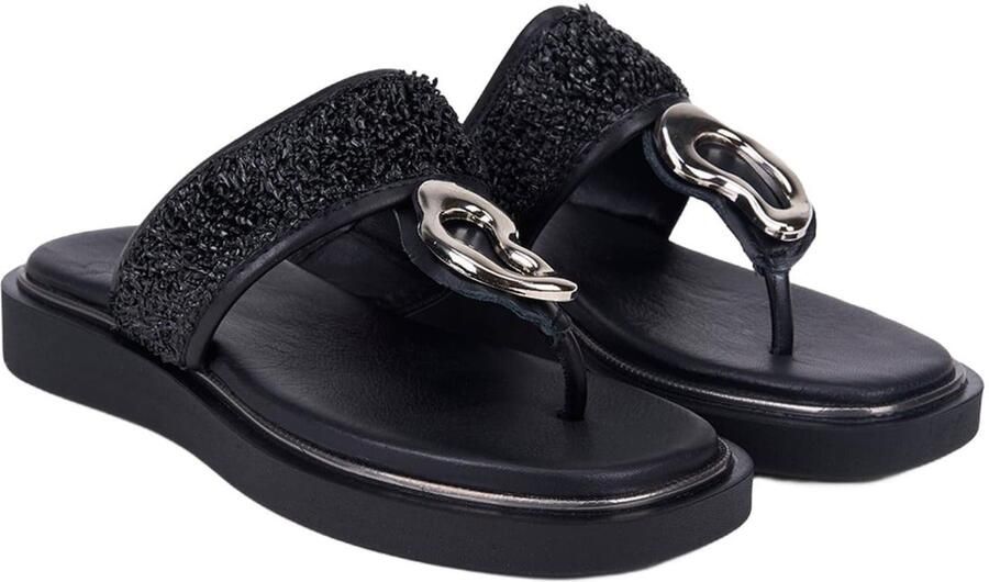 Desa Teenslipper 'Zehenstegsandalen' zwart