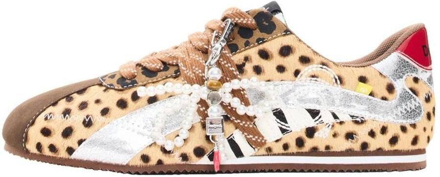 Desigual Sneakers laag bruin pueblo zwart zilver