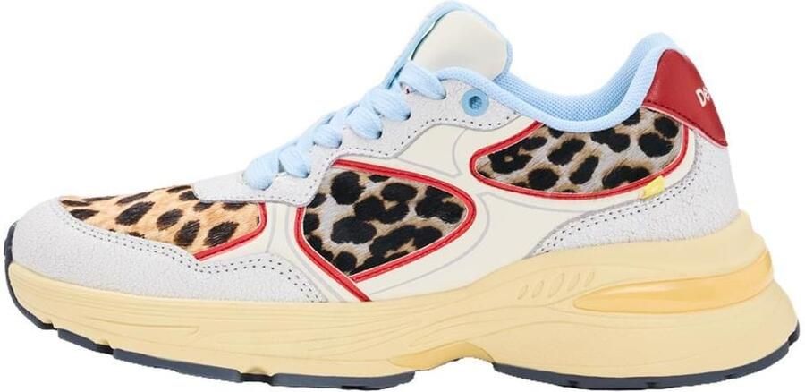 Desigual Sneakers laag bruin rood zwart wit