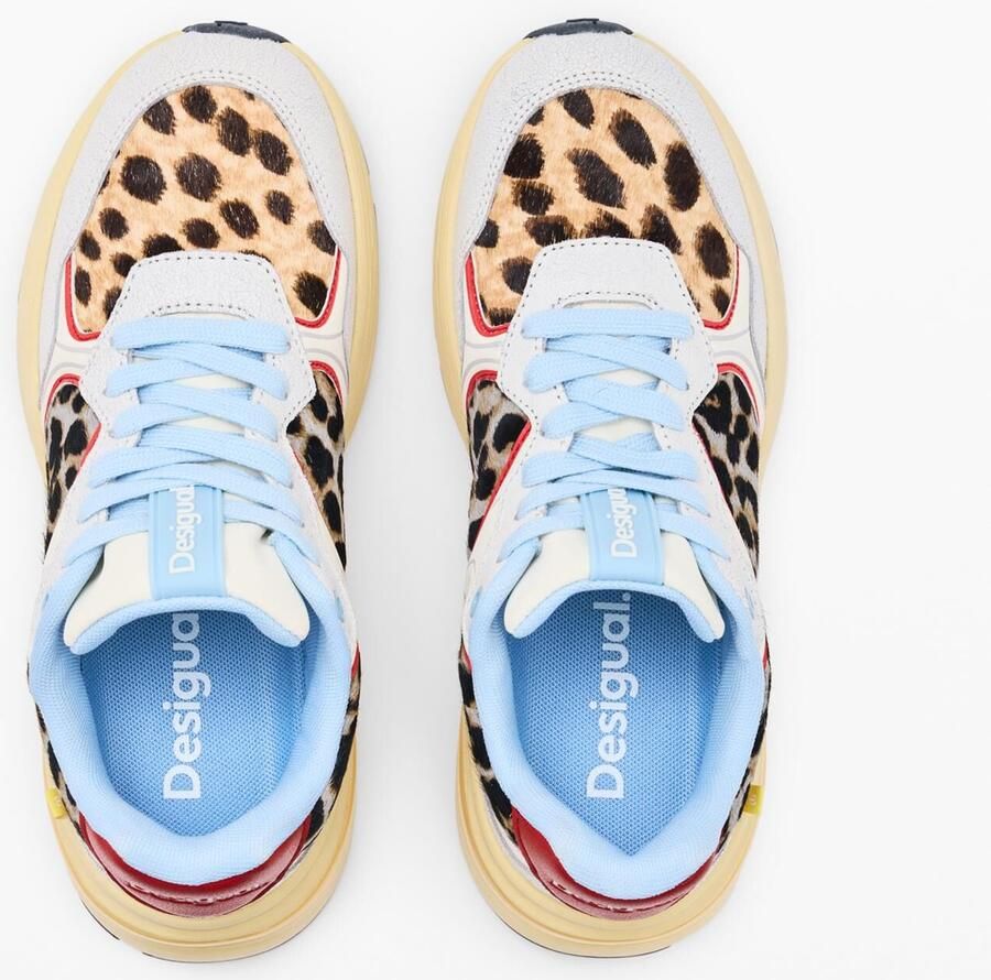 Desigual Sneakers laag bruin rood zwart wit - Foto 2