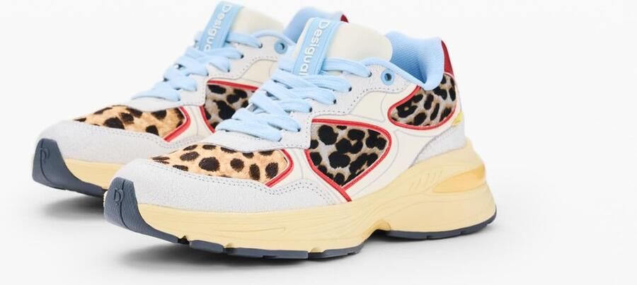 Desigual Sneakers laag bruin rood zwart wit - Foto 4