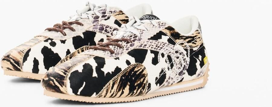 Desigual Sneakers laag camel chocoladebruin zwart wit - Foto 6