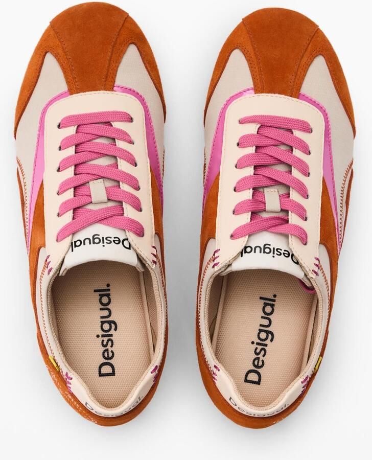 Desigual Sneakers laag lichtbeige donkeroranje lichtroze - Foto 2