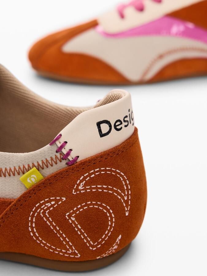 Desigual Sneakers laag lichtbeige donkeroranje lichtroze - Foto 3