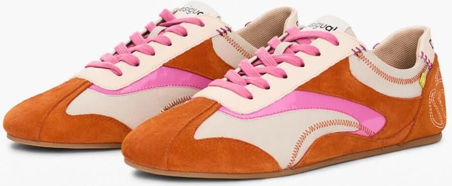 Desigual Sneakers laag lichtbeige donkeroranje lichtroze - Foto 5