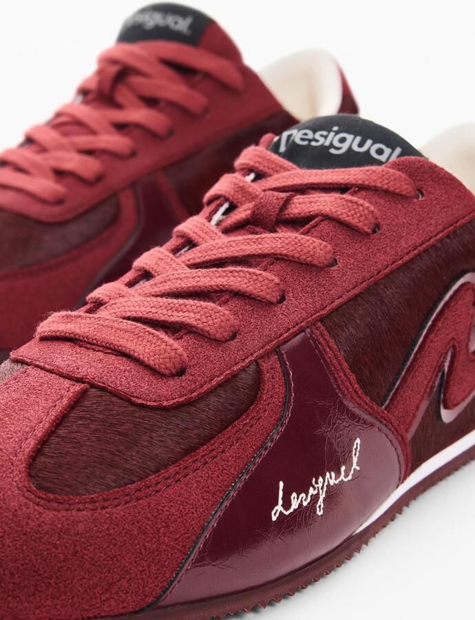 Desigual Sneakers laag rood donkerrood wit - Foto 3