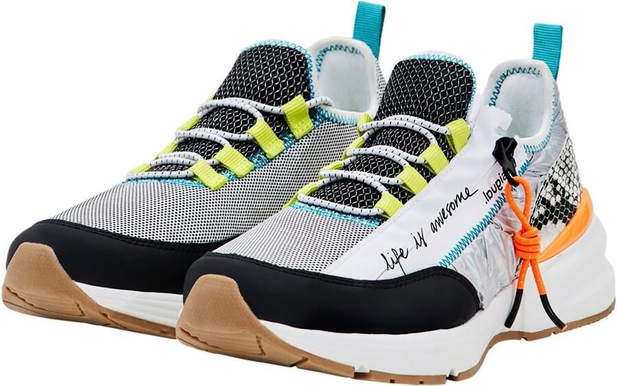 Desigual Moon Zipper Snake sneakers met veters - Foto 5