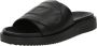 Diesel Sa-Slide D Oval PU slides with embossed Oval D Black Unisex - Thumbnail 2