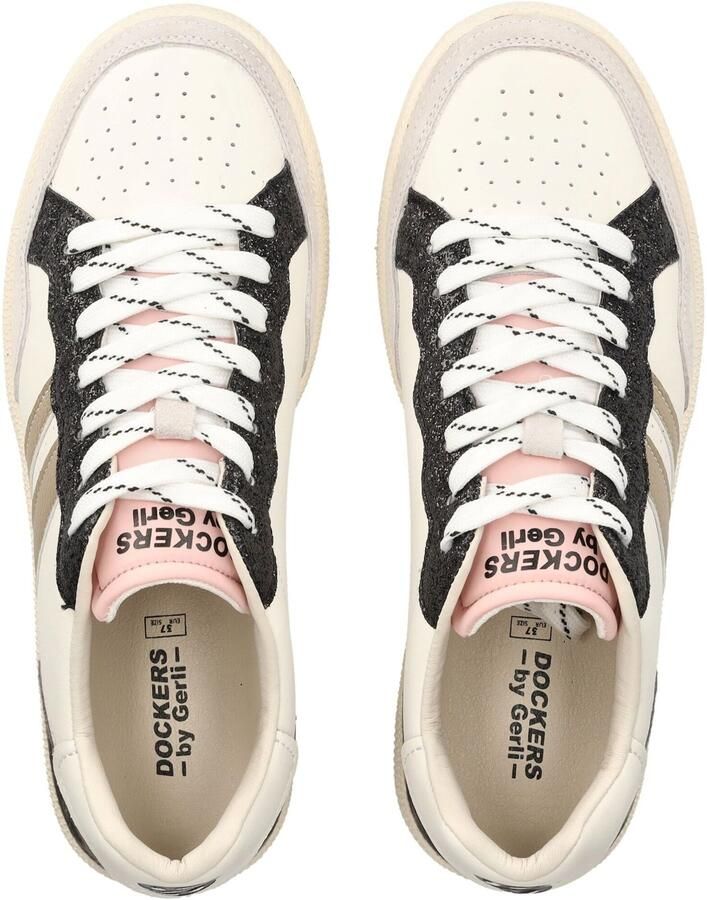 Dockers by Gerli Sneakers laag lichtbeige goud zwart wit - Foto 3