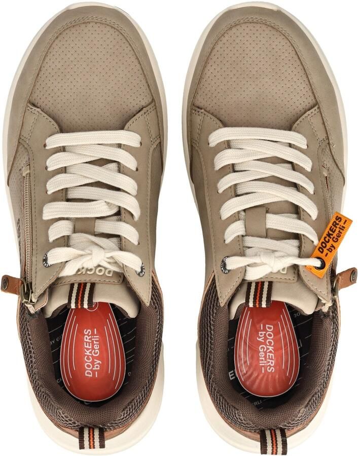Dockers by Gerli Sportieve veterschoen chocoladebruin taupe - Foto 2