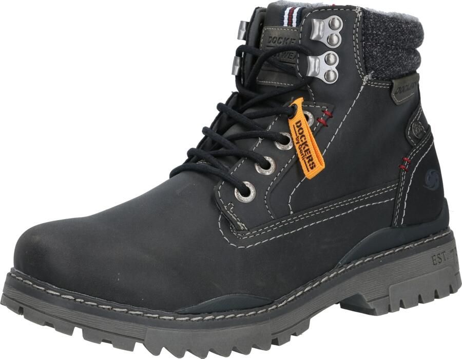 Dockers by Gerli Veterboots antraciet koraal zwart