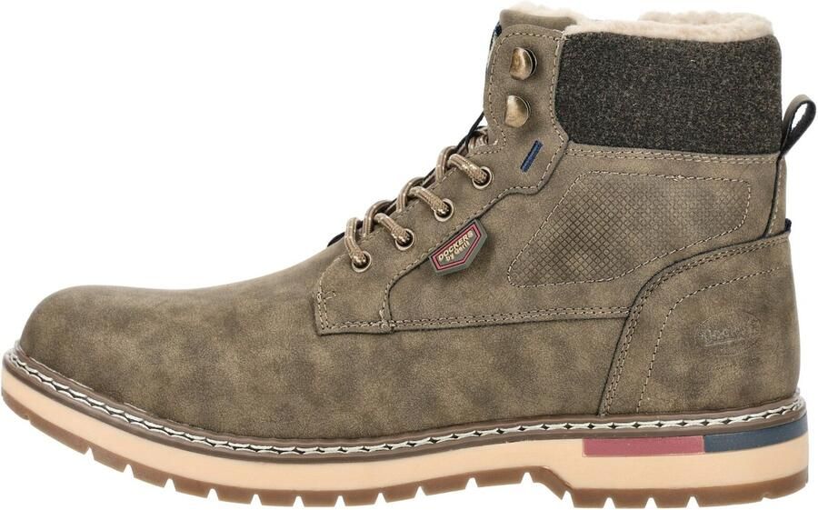 Dockers by Gerli Dockers Heren Veterlaarzen Gevoerd Vetersluiting Rits Khaki - Foto 7