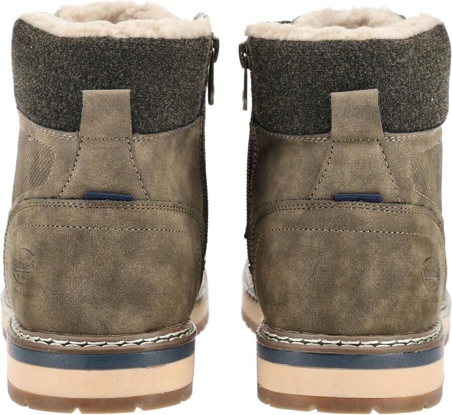 Dockers by Gerli Dockers Heren Veterlaarzen Gevoerd Vetersluiting Rits Khaki - Foto 3