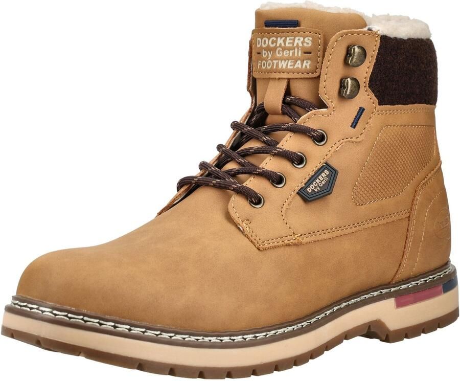 Dockers by Gerli Dockers Heren Veterlaarzen Gevoerd Vetersluiting Rits Zwart - Foto 2