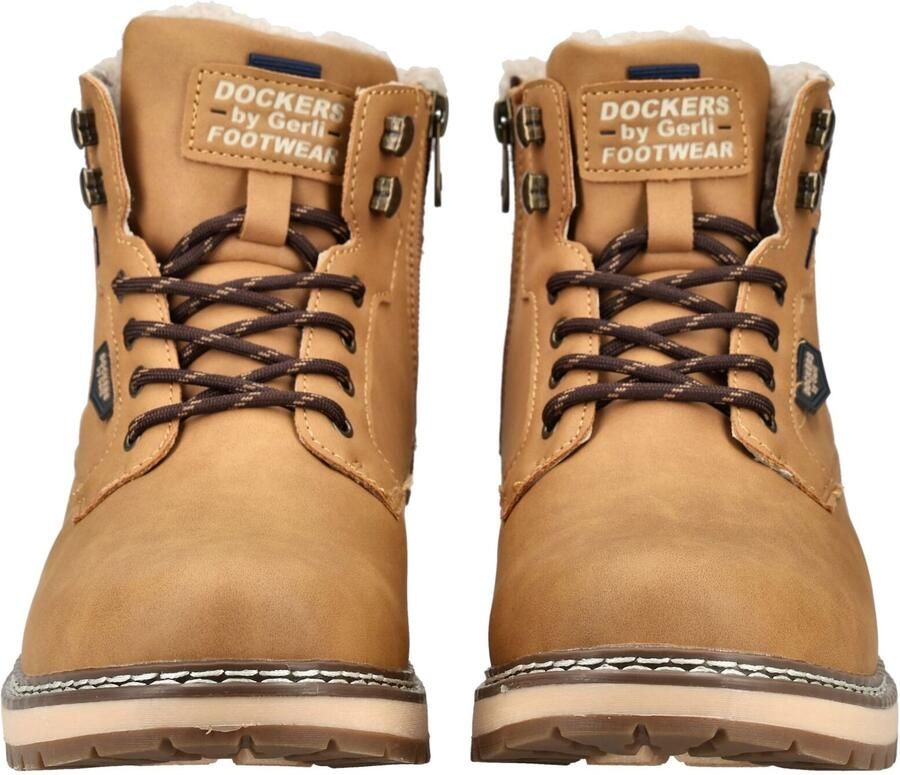 Dockers by Gerli Dockers Heren Veterlaarzen Gevoerd Vetersluiting Rits Zwart - Foto 4