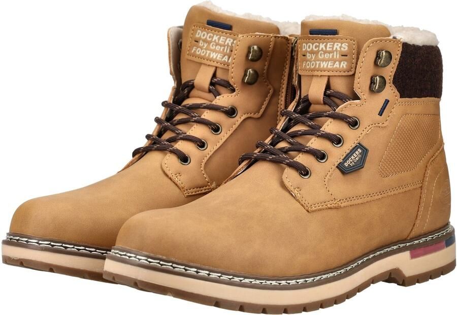 Dockers by Gerli Dockers Heren Veterlaarzen Gevoerd Vetersluiting Rits Zwart - Foto 8