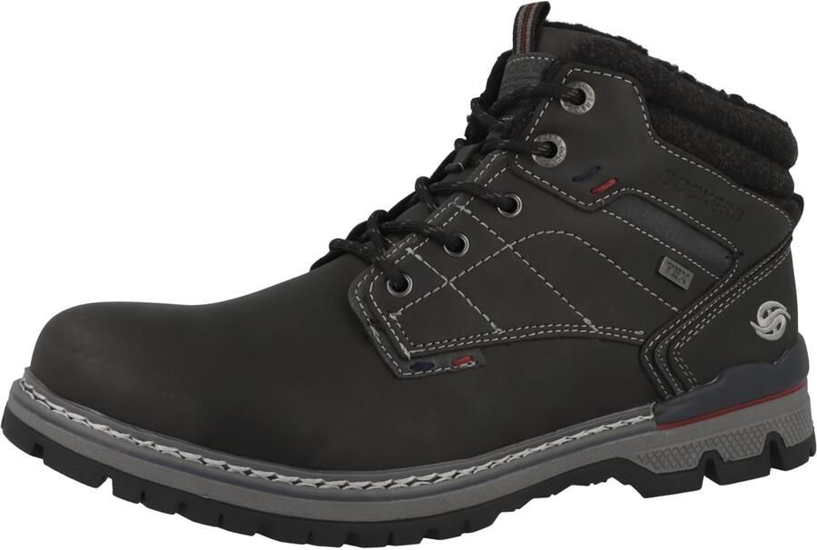 Dockers by Gerli Veterboots lichtgrijs donkerrood zwart